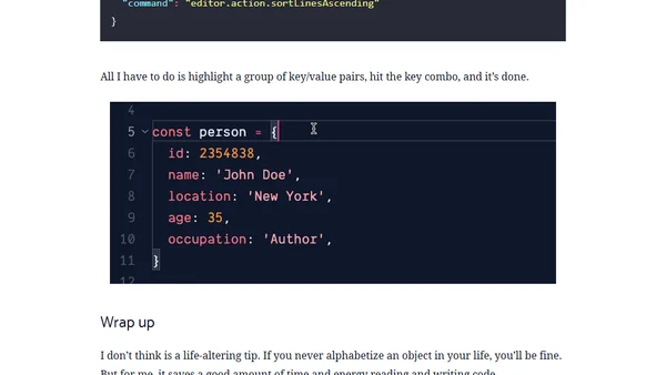 Prefer Alphabetized Object Keys