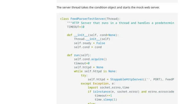 Testing using a mocked HTTP server