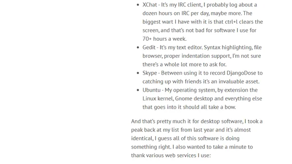 Software that deserves a thank you