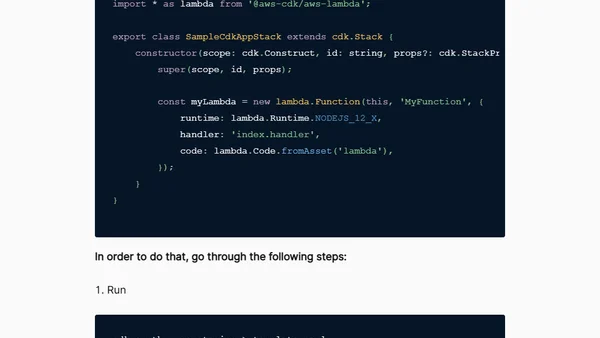 AWS CDK Made Simple: Run a Lambda function locally
