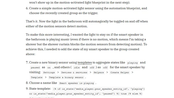 Control a smart light with multiple motion sensors in Home Assistant