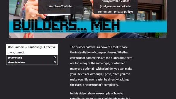 Use Builders... Cautiously - Effective Java, Item 2