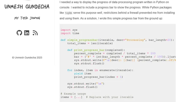 A simple progress bar in Python