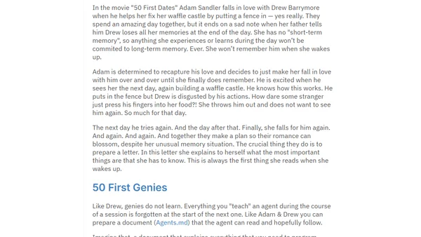 50 First Dates with AI