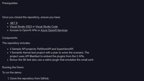 Demo – API Manifest Plugins for Semantic Kernel