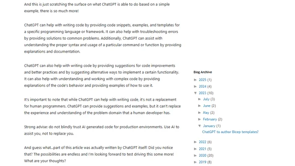 ChatGPT to author Bicep templates?
