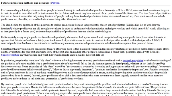 Futurist prediction methods and accuracy