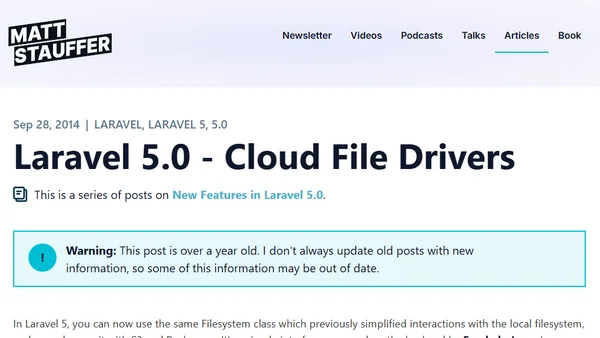 Laravel 5.0 - Cloud File Drivers