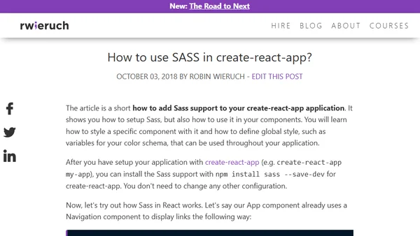 How to use SASS in create-react-app?