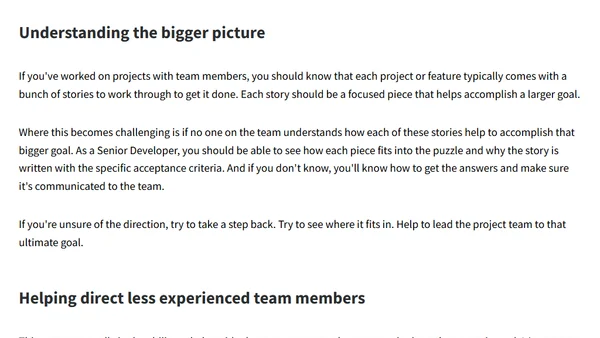 What is a Senior Developer and how can I become one?