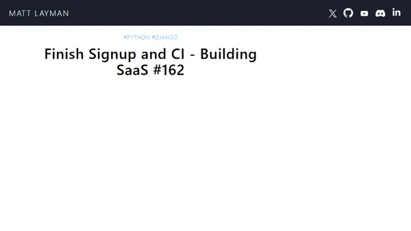 Finish Signup and CI - Building SaaS #162