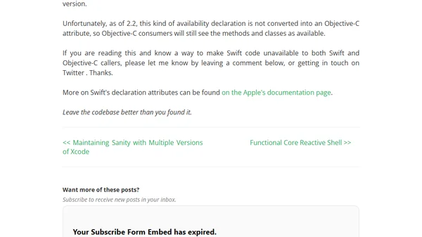 How to make Swift methods unavailable