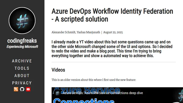 Azure DevOps Workflow Identity Federation - A scripted solution