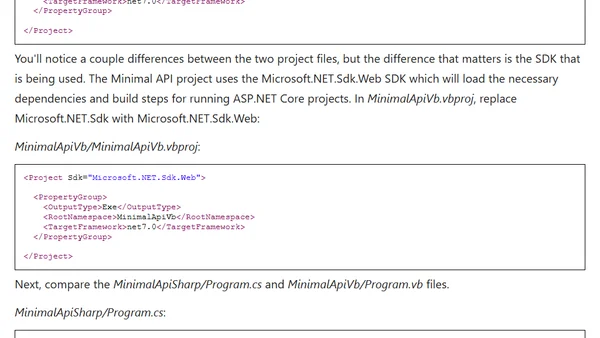 How to create an ASP.NET Core Minimal API with Visual Basic .NET (there's no template)