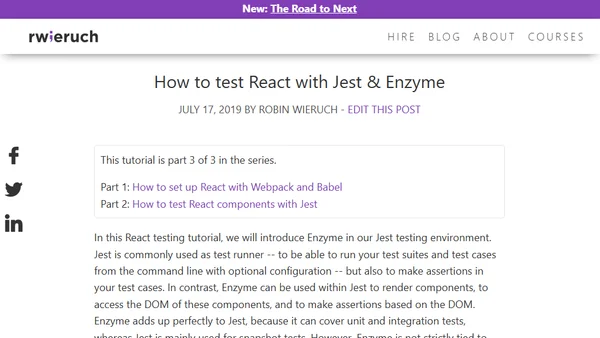 How to test React with Jest & Enzyme