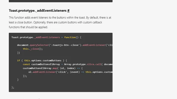 Toast.js, a Library for Toast messages