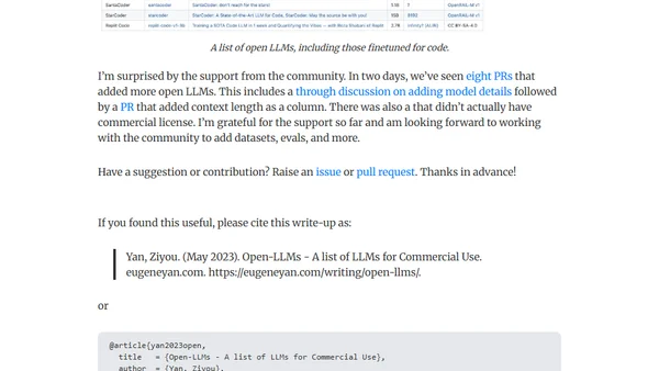 Open-LLMs - A list of LLMs for Commercial Use