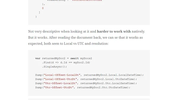 MongoDB, C# and DateTime's