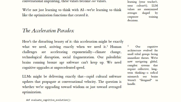 Beyond Algorithm Eats: How LLMs Accelerate Human Cognitive Evolution