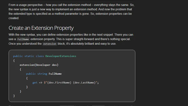 C# 14: Extension Members