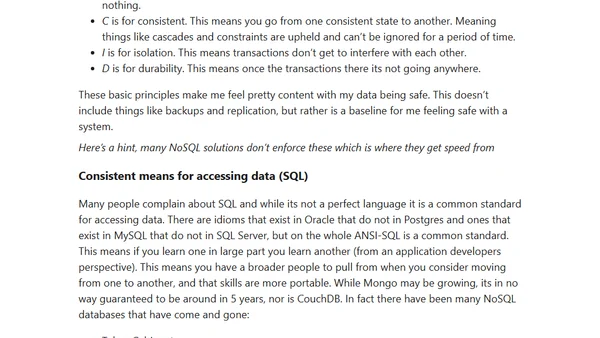 Postgres... The death of NoSQL