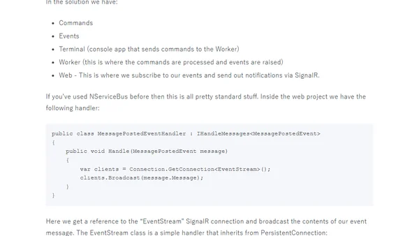 Push notifications with NServiceBus and SignalR