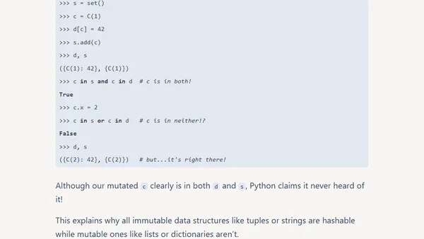 Python Hashes and Equality