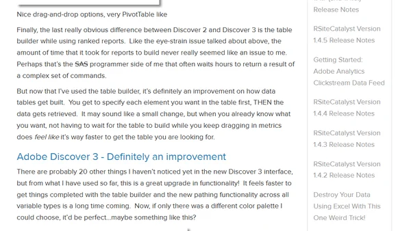 Adobe Discover 3:  First Impressions
