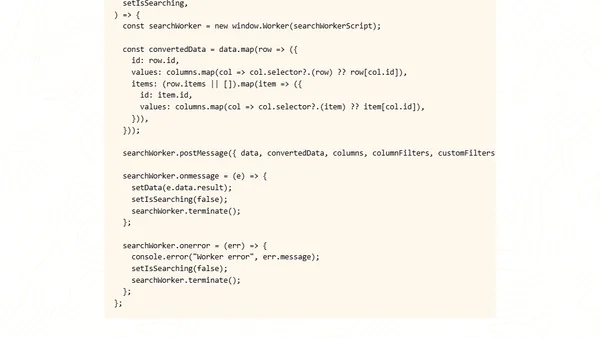 Improve Table Speed in React by Using Web Workers for Filters