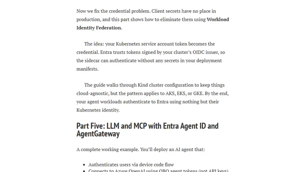 A Guide to Microsoft Entra Agent ID on Kubernetes