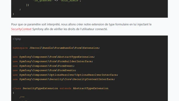 Protéger un champ de formulaire Symfony2 avec un droit