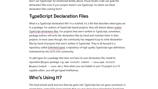 Consider Using TypeScript