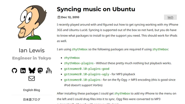 Syncing music on Ubuntu