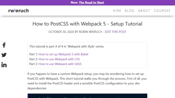How to PostCSS with Webpack 5 - Setup Tutorial