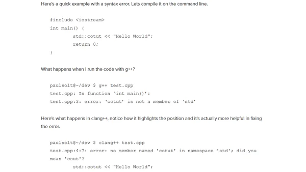 clang++ is awesome, goodbye g++