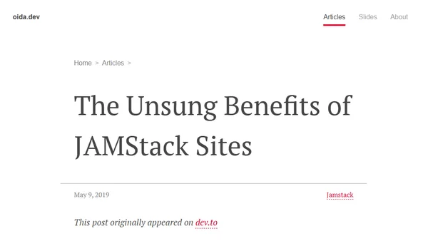 The Unsung Benefits of JAMStack Sites