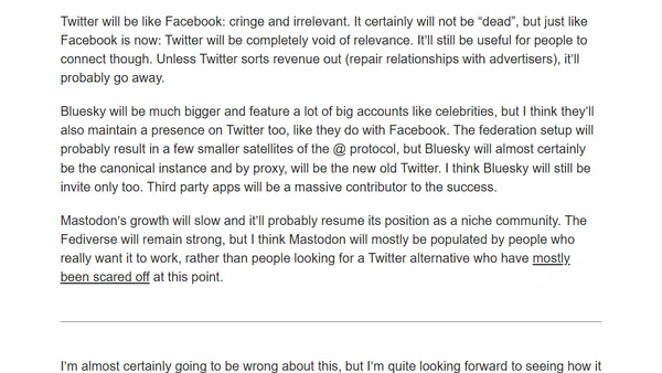 Some Bluesky, Twitter and Mastodon predictions for 6 months time
