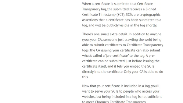 Introduction to Certificate Transparency for Server Operators