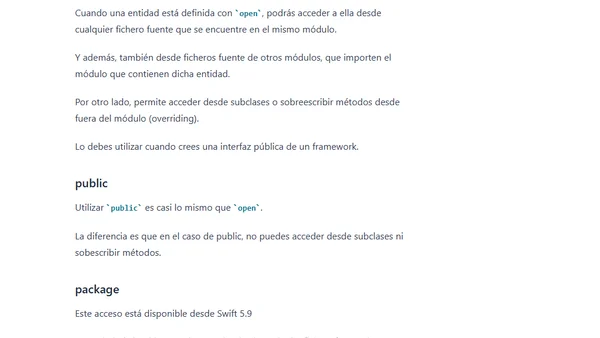 Qué significan los distintos niveles de acceso en Swift