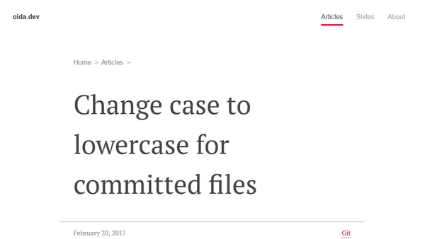 Change case to lowercase for committed files