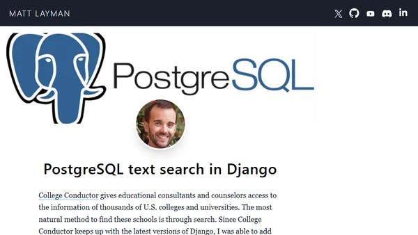 PostgreSQL text search in Django