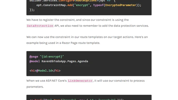 How To Encrypt ASP.NET Core Route Parameters