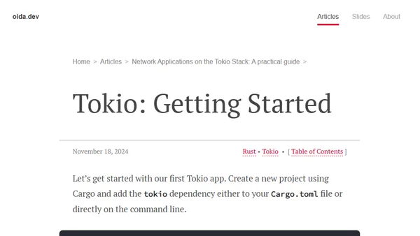 Tokio: Getting Started