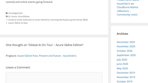 Global AI On Tour – Azure Skåne Edition