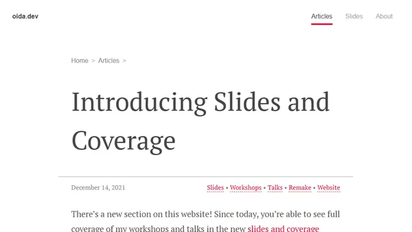 Introducing Slides and Coverage