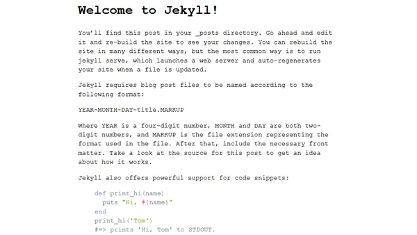 Welcome to Jekyll!