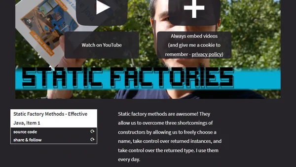 Static Factory Methods - Effective Java, Item 1