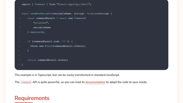 Reading env variables from a Tauri App