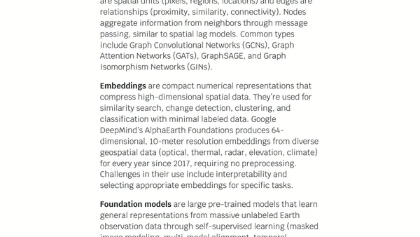 Elephant(s) in the room: Graph neural networks, embeddings, and foundation models in spatial data science