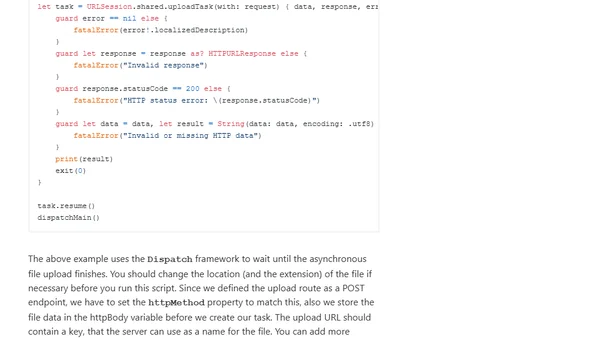 File upload API server in Vapor 4